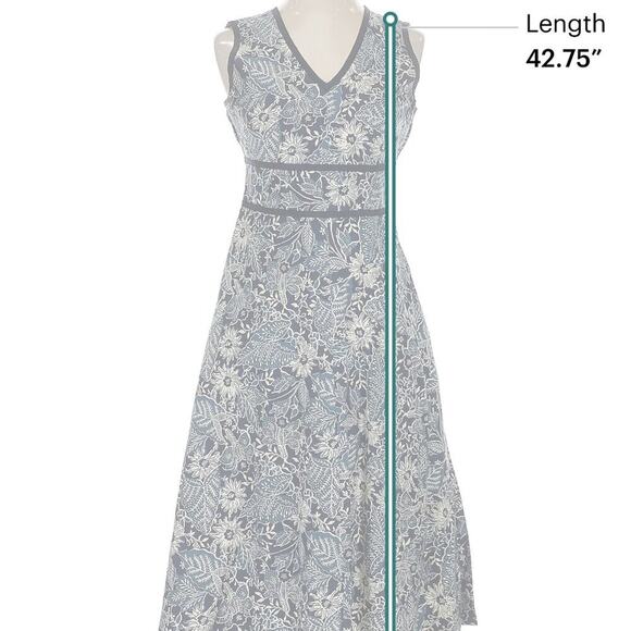 Eddie Bauer Blue Floral Sleeveless Midi Dress – Petite 2 - Picture 9 of 10